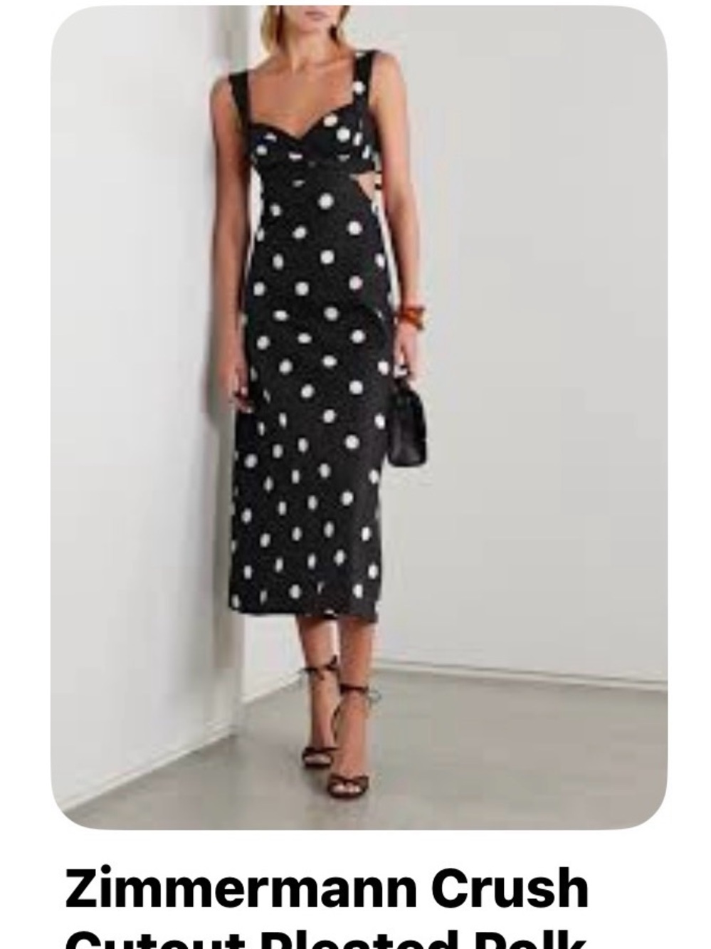 Zimmermann Black and White Polka-Dot Midi Dress